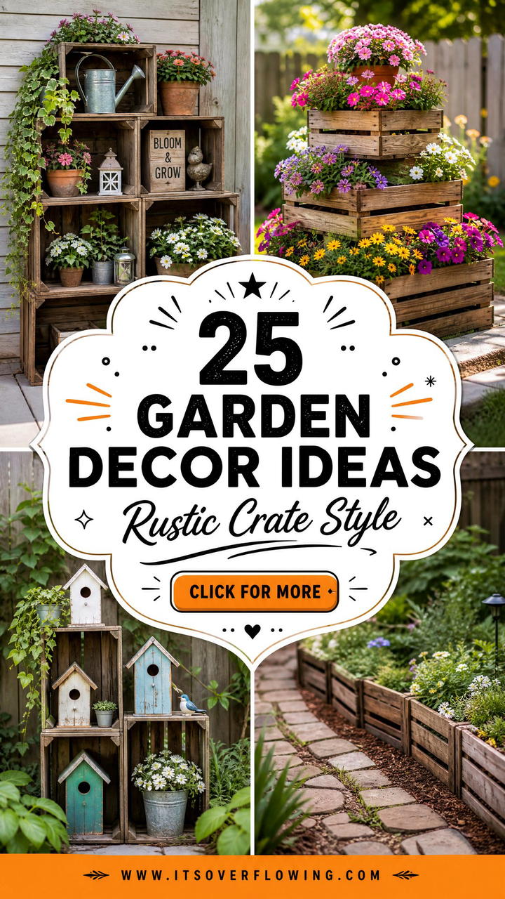 25 Garden Decor Ideas With Crates For Rustic Outdoor Style - 25 Garden Decor Ideas With Crates For Rustic Outdoor Style