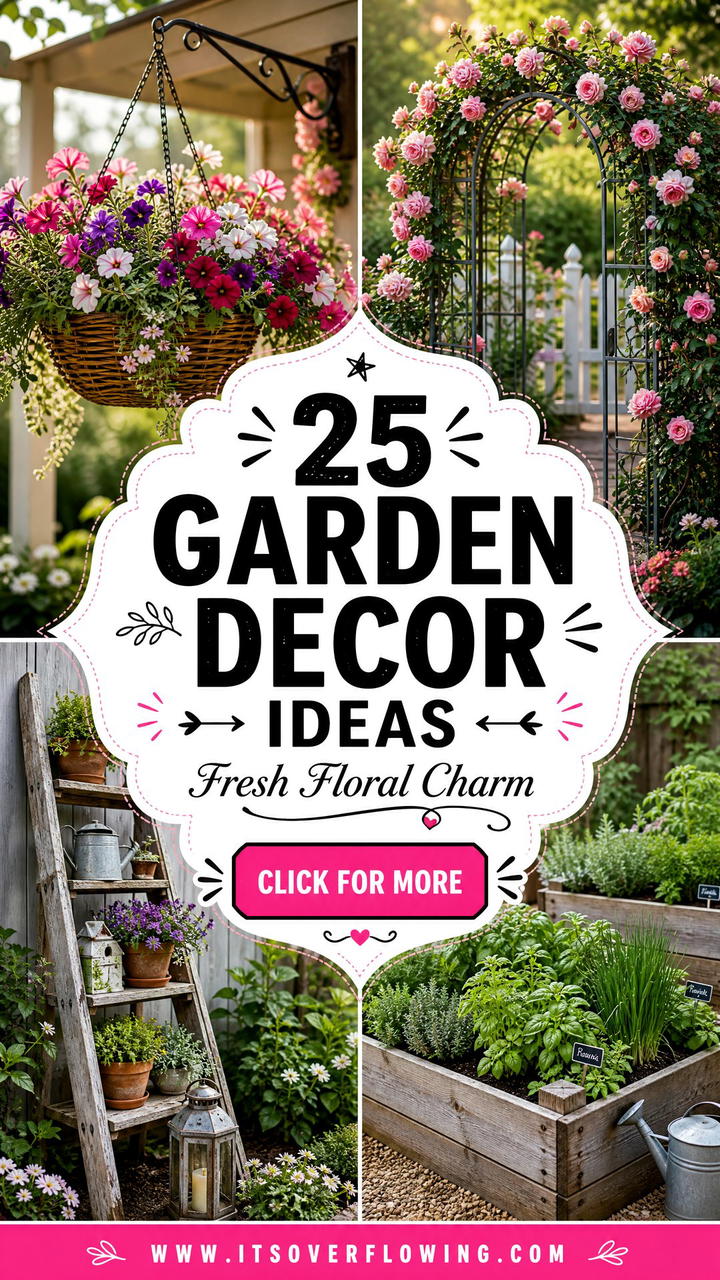 25 Garden Decor Ideas With Floral Displays For Fresh Charm - 25 Garden Decor Ideas With Floral Displays For Fresh Charm
