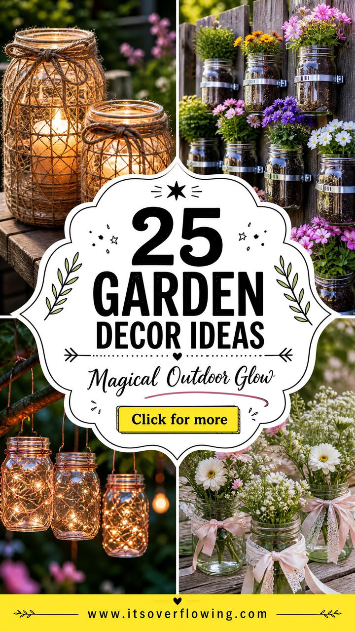 25 Garden Decor Ideas With Hanging Jars for Magical Outdoor Glow - 25 Garden Decor Ideas With Hanging Jars for Magical Outdoor Glow
