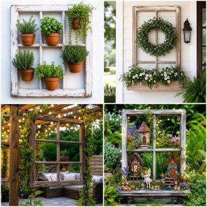 25 Garden Decor Ideas With Old Windows for Vintage Charm