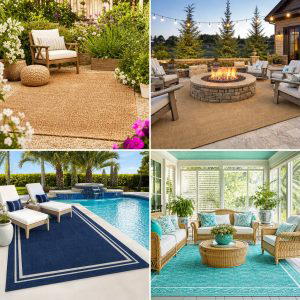 25 Garden Decor Ideas With Outdoor Rugs for Cozy Style