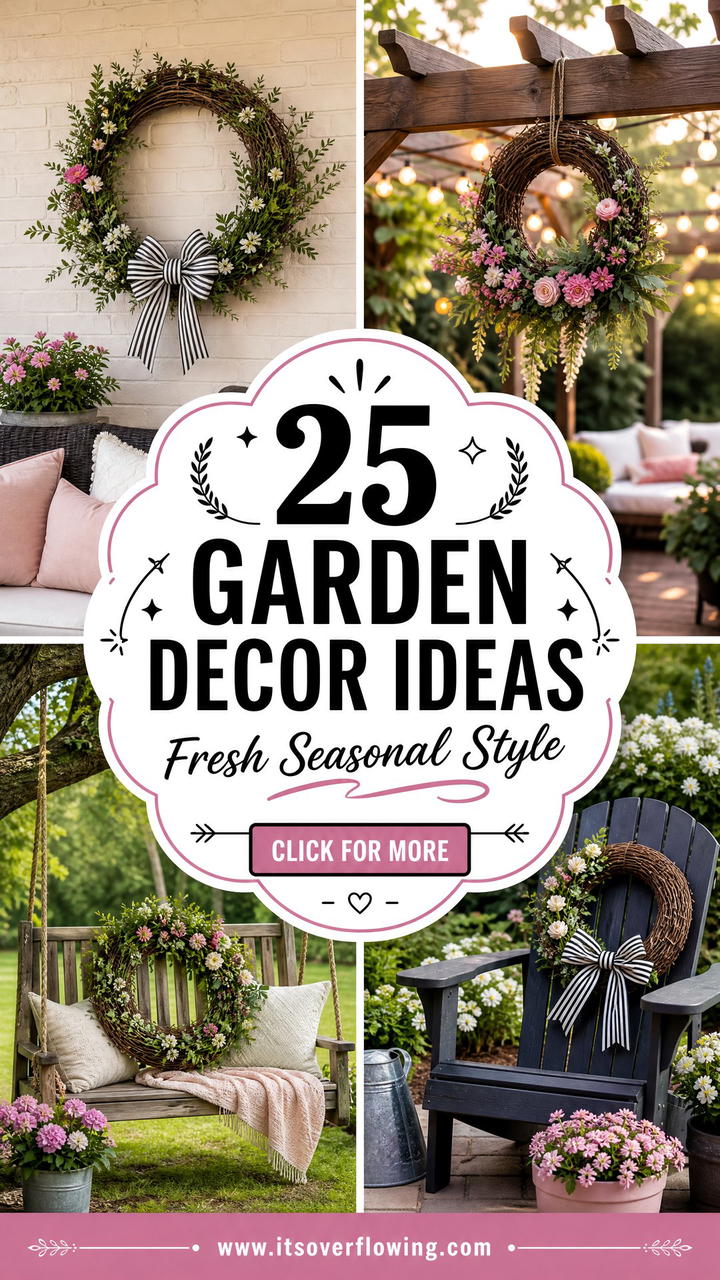 25 Garden Decor Ideas With Seasonal Wreaths for Fresh Style - 25 Garden Decor Ideas With Seasonal Wreaths for Fresh Style