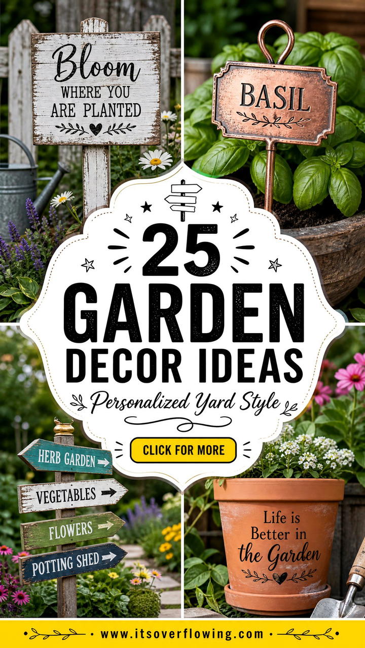 25 Garden Decor Ideas With Signs to Personalize Your Yard - 25 Garden Decor Ideas With Signs to Personalize Your Yard