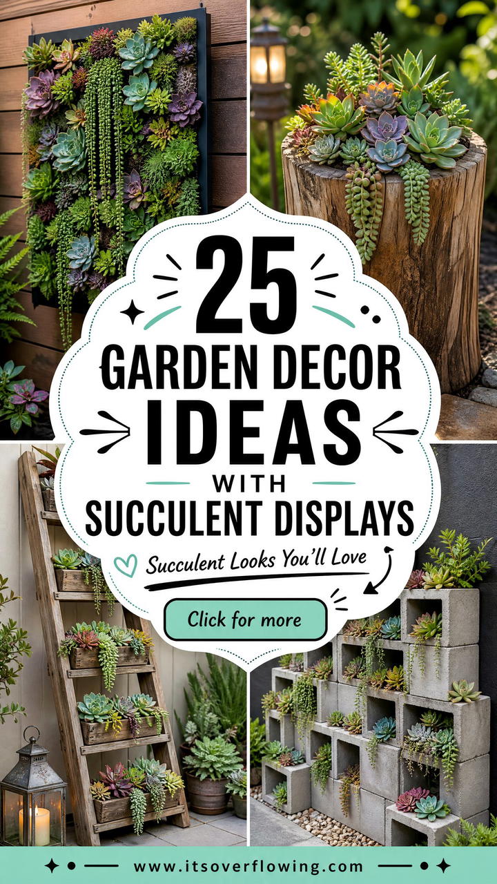 25 Garden Decor Ideas With Succulent Displays Youll Love - 25 Garden Decor Ideas With Succulent Displays You’ll Love