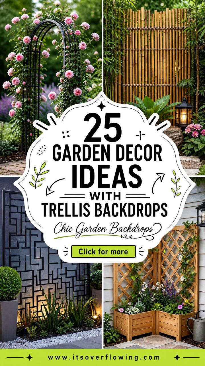 25 Garden Decor Ideas With Trellis Backdrops for Chic Style - 25 Garden Decor Ideas With Trellis Backdrops for Chic Style