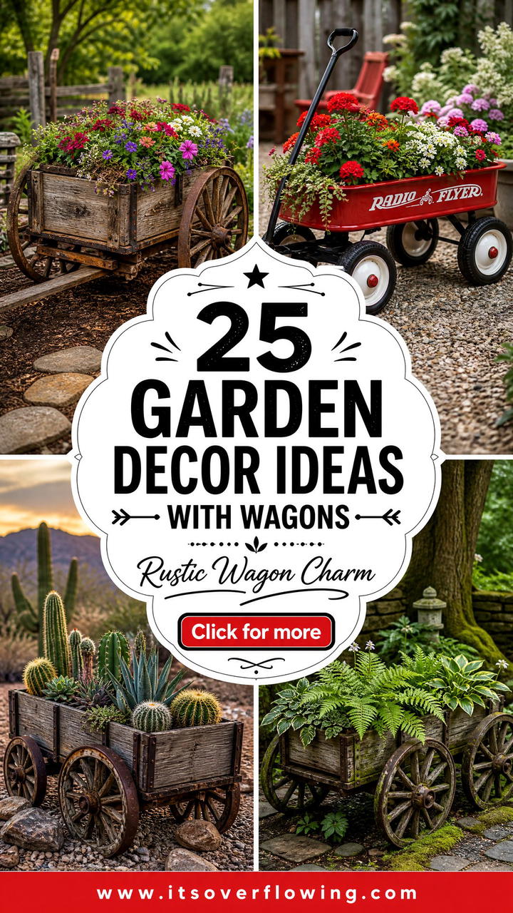 25 Garden Decor Ideas With Wagons for Rustic Outdoor Charm - 25 Garden Decor Ideas With Wagons for Rustic Outdoor Charm