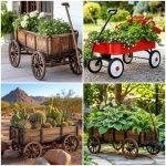 25 Garden Decor Ideas With Wagons for Rustic Outdoor Charm