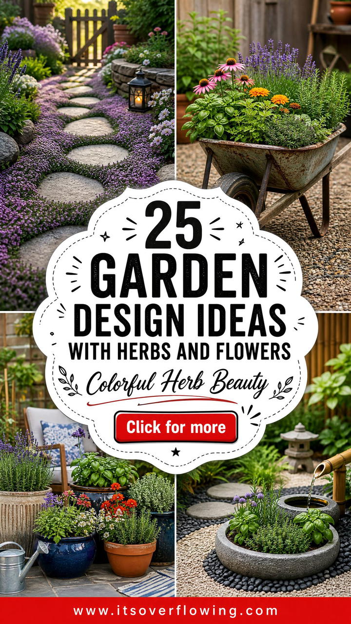 25 Garden Design Ideas With Herbs and Flowers for Color - 25 Garden Design Ideas With Herbs and Flowers for Color