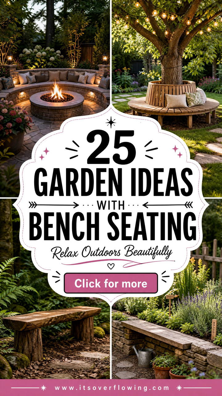 25 Garden Ideas With Bench Seating for Relaxing Outdoors - 25 Garden Ideas With Bench Seating for Relaxing Outdoors