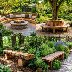 25 Garden Ideas With Bench Seating for Relaxing Outdoors