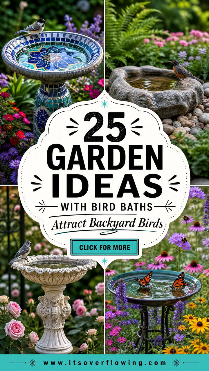 25 Garden Ideas With Bird Baths to Attract Backyard Birds - 25 Garden Ideas With Bird Baths to Attract Backyard Birds