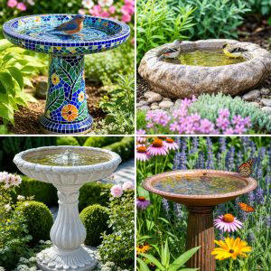 25 Garden Ideas With Bird Baths to Attract Backyard Birds