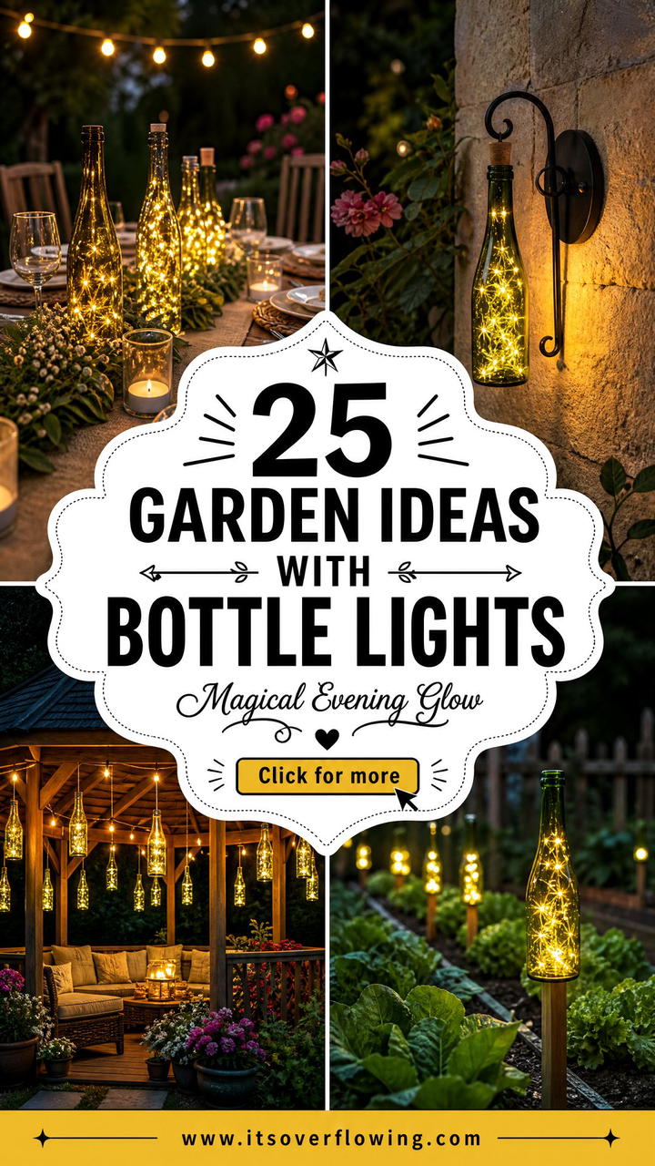 25 Garden Ideas With Bottle Lights for Magical Evenings - 25 Garden Ideas With Bottle Lights for Magical Evenings