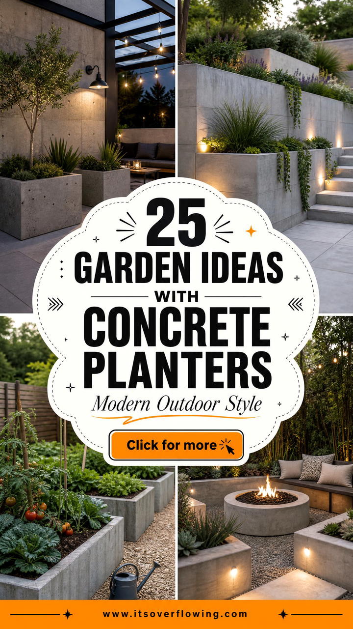 25 Garden Ideas With Concrete Planters for Modern Style - 25 Garden Ideas With Concrete Planters for Modern Style