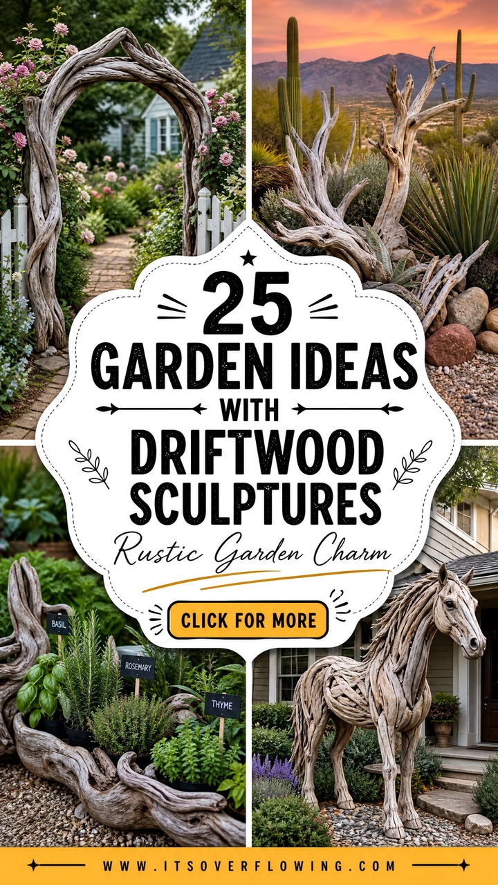 25 Garden Ideas With Driftwood Sculptures for Rustic Charm - 25 Garden Ideas With Driftwood Sculptures for Rustic Charm