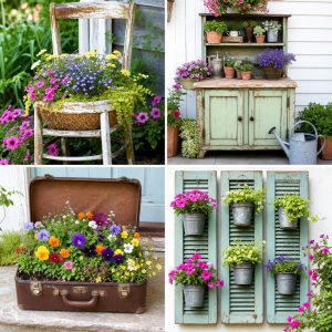 25 Garden Ideas With Old Furniture for Vintage Outdoor Charm