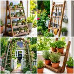 25 Garden Ideas With Old Ladders for Charming Vertical Displays