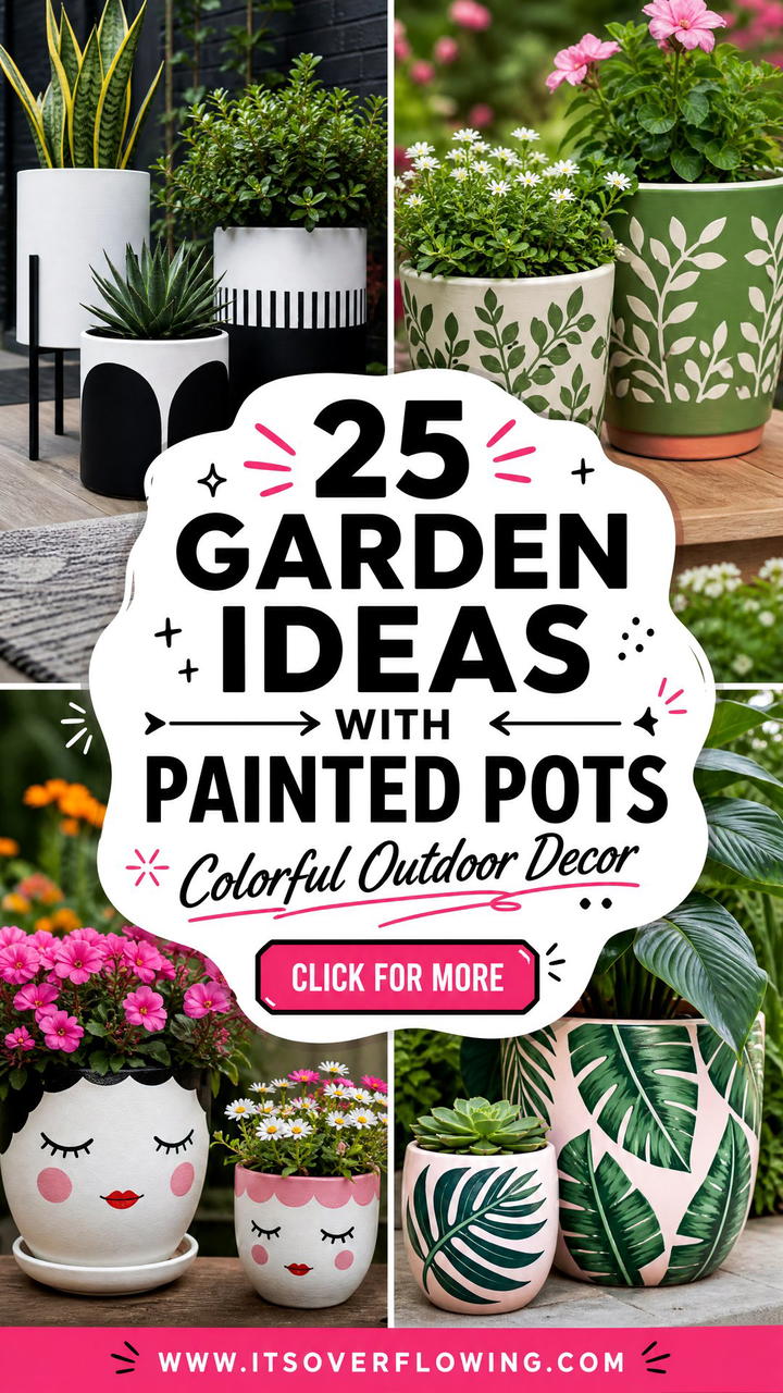 25 Garden Ideas With Painted Pots for Colorful Outdoor Decor - 25 Garden Ideas With Painted Pots for Colorful Outdoor Decor