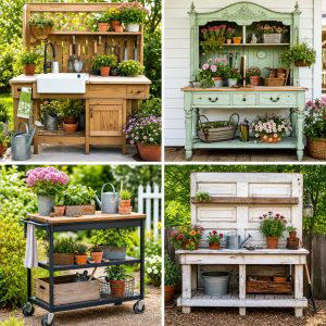 25 Garden Ideas With Potting Bench for Organized Style