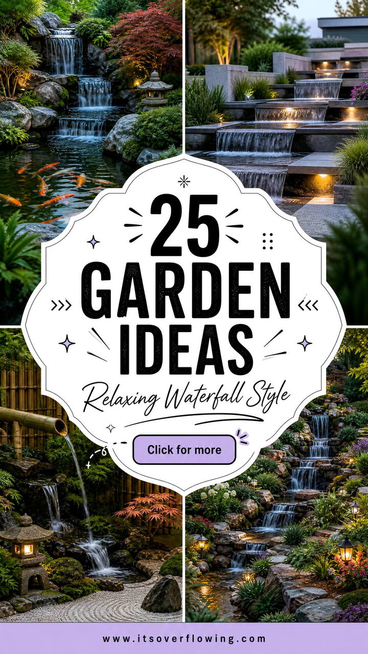 25 Garden Ideas With Waterfall Features for Relaxing Style - 25 Garden Ideas With Waterfall Features for Relaxing Style
