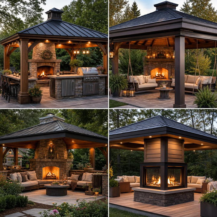 25 Gazebo With Fireplace Ideas for Cozy Outdoor Nights
