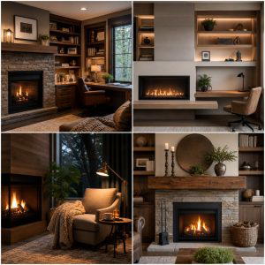 25 Home Office With Fireplace Ideas for Cozy Workspaces