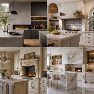 25 Kitchens With Fireplaces for a Unique Cooking Space