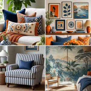 25 Orange and Blue Living Room Ideas for a Bold Look