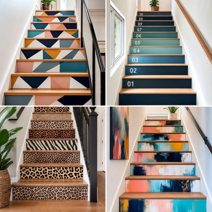 25 Painted Stair Ideas to Transform Your Home