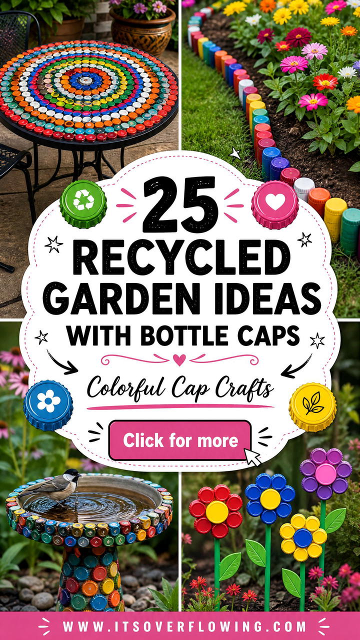 25 Recycled Garden Ideas With Bottle Caps to Try - 25 Recycled Garden Ideas With Bottle Caps to Try
