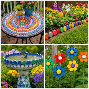 25 Recycled Garden Ideas With Bottle Caps to Try
