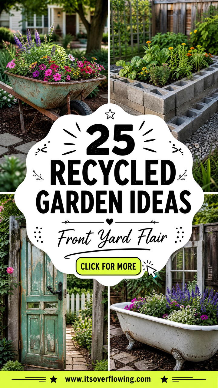 25 Recycled Garden Ideas for Front Yard Decor - 25 Recycled Garden Ideas for Front Yard Decor