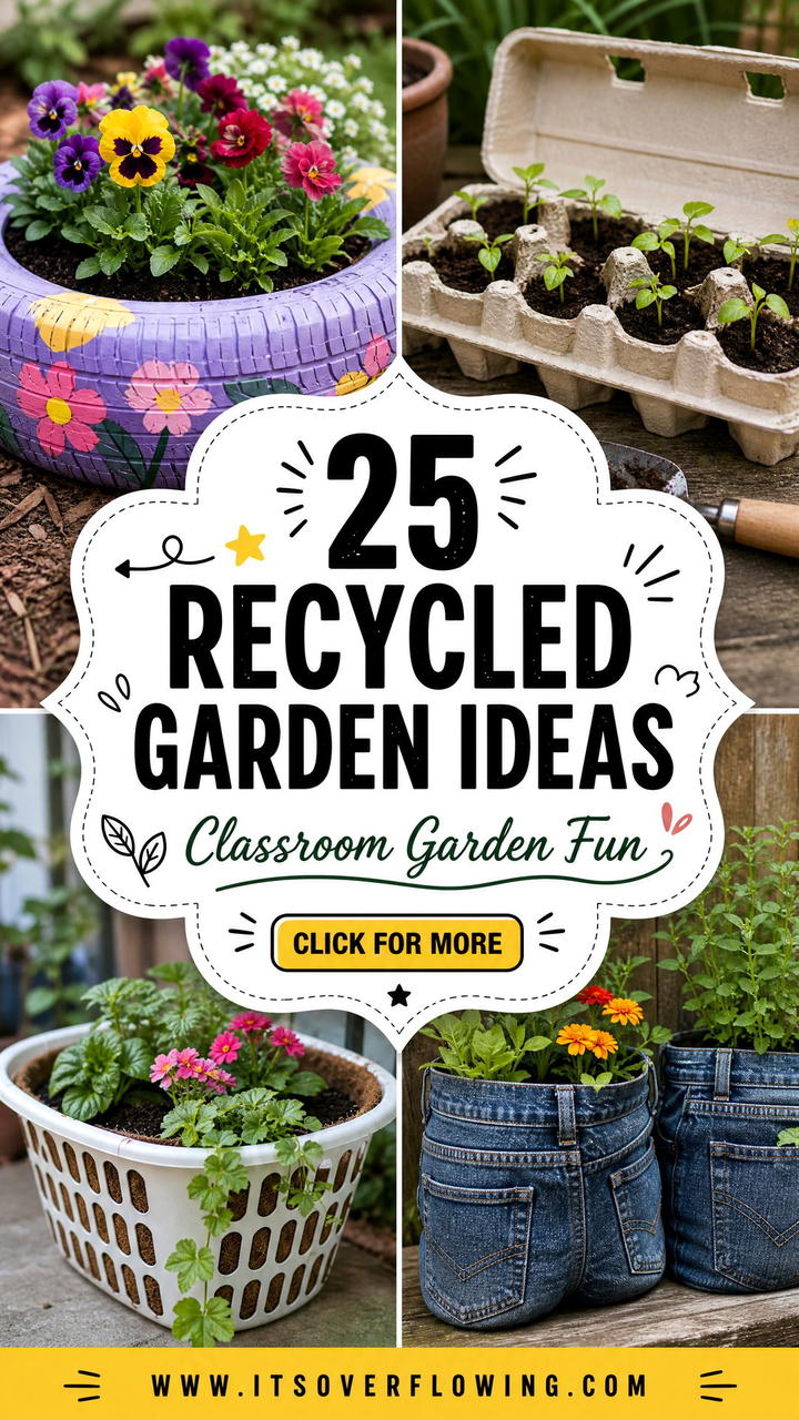25 Recycled Garden Ideas for Teachers and Classrooms - 25 Recycled Garden Ideas for Teachers and Classrooms