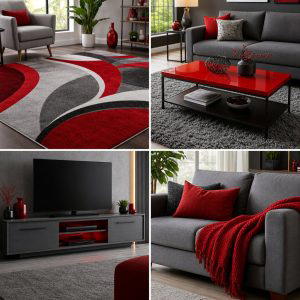 25 Red and Grey Living Room Ideas for a Modern Touch