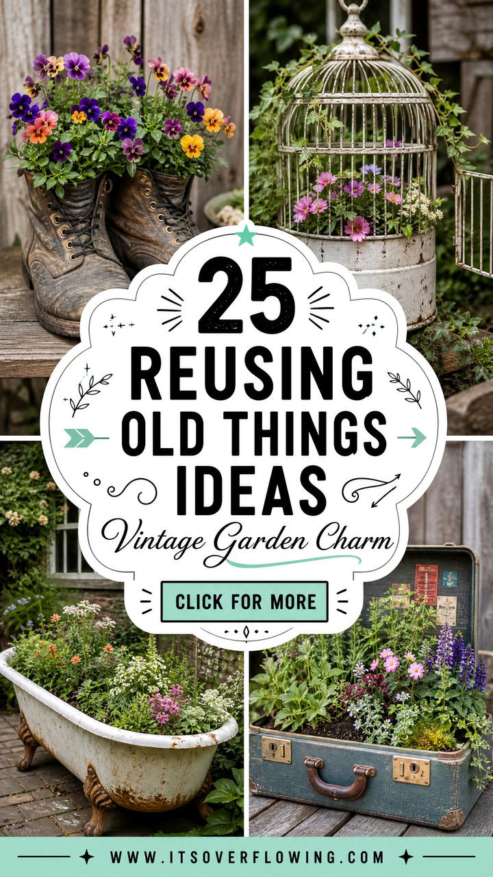 25 Reusing Old Things Ideas for Small Garden Charm - 25 Reusing Old Things Ideas for Small Garden Charm