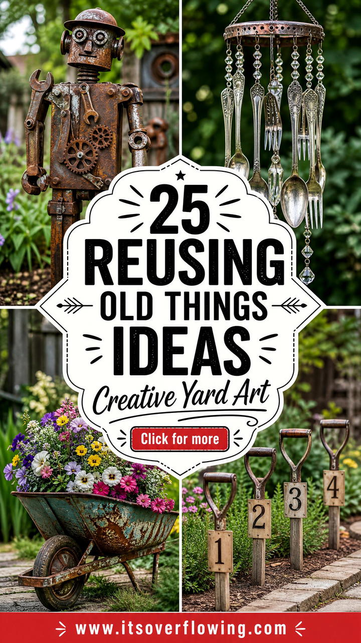 25 Reusing Old Things Ideas for Yard Art With Creative Flair - 25 Reusing Old Things Ideas for Yard Art With Creative Flair