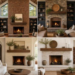 25 Rustic Living Room Ideas with a Brick Fireplace