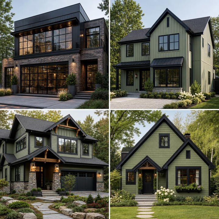 25 Sage Green House With Black Trim Ideas for Curb Appeal