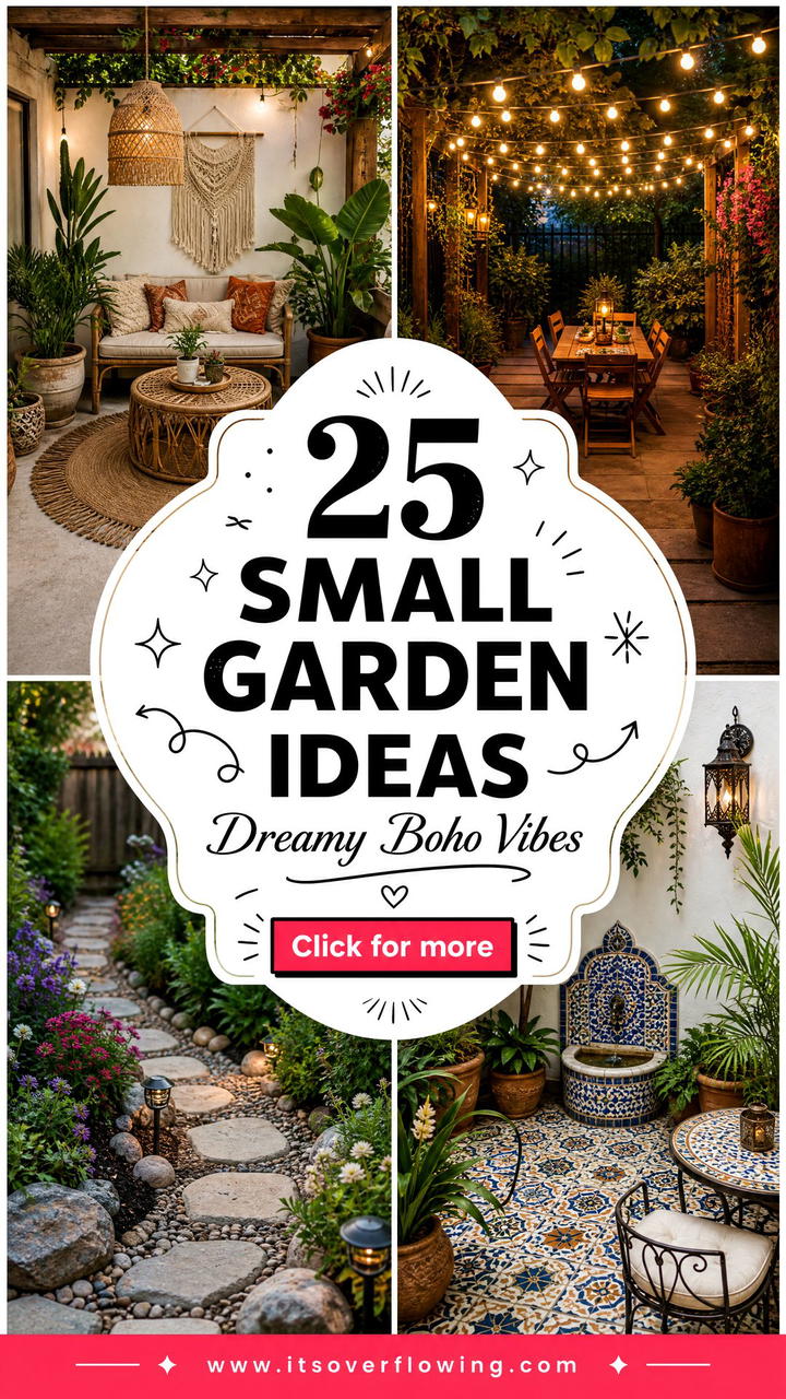 25 Small Garden Ideas With Boho Style for Dreamy Outdoor Vibes - 25 Small Garden Ideas With Boho Style for Dreamy Outdoor Vibes