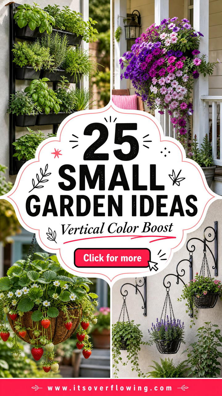 25 Small Garden Ideas With Hanging Baskets for Vertical Color - 25 Small Garden Ideas With Hanging Baskets for Vertical Color