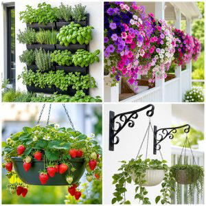 25 Small Garden Ideas With Hanging Baskets for Vertical Color