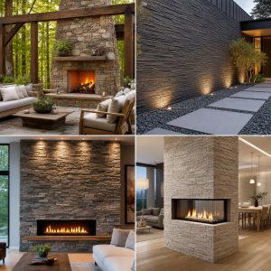 25 Stacked Stone Fireplace Ideas for a Rustic Look
