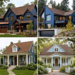 25 Stunning Blue Exterior Home with Brown Roof Ideas