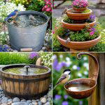 25 Upcycled Garden Ideas With Bird Baths for Backyard Beauty