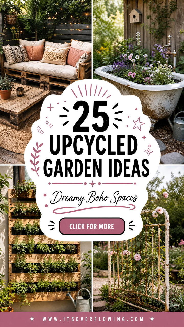 25 Upcycled Garden Ideas With Boho Style for Dreamy Spaces - 25 Upcycled Garden Ideas With Boho Style for Dreamy Spaces