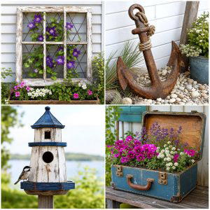 25 Upcycled Garden Ideas With Coastal Style for Breezy Yards