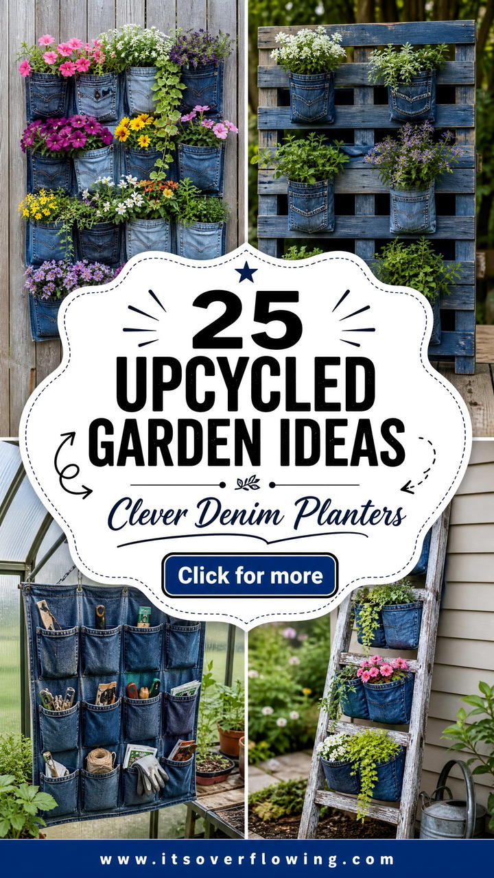 25 Upcycled Garden Ideas With Denim Pockets for Clever Planters - 25 Upcycled Garden Ideas With Denim Pockets for Clever Planters