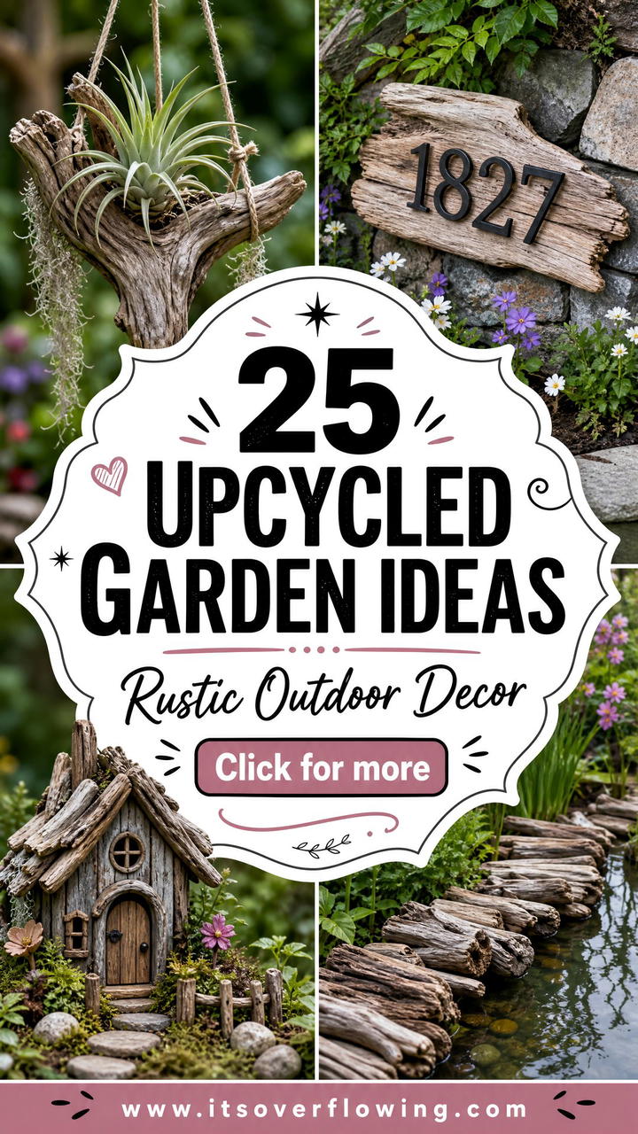 25 Upcycled Garden Ideas With Driftwood for Rustic Outdoor Decor - 25 Upcycled Garden Ideas With Driftwood for Rustic Outdoor Decor