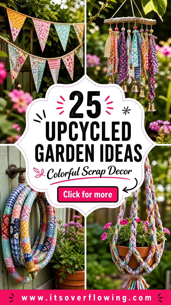 25 Upcycled Garden Ideas With Fabric Scraps for Colorful Decor - 25 Upcycled Garden Ideas With Fabric Scraps for Colorful Decor