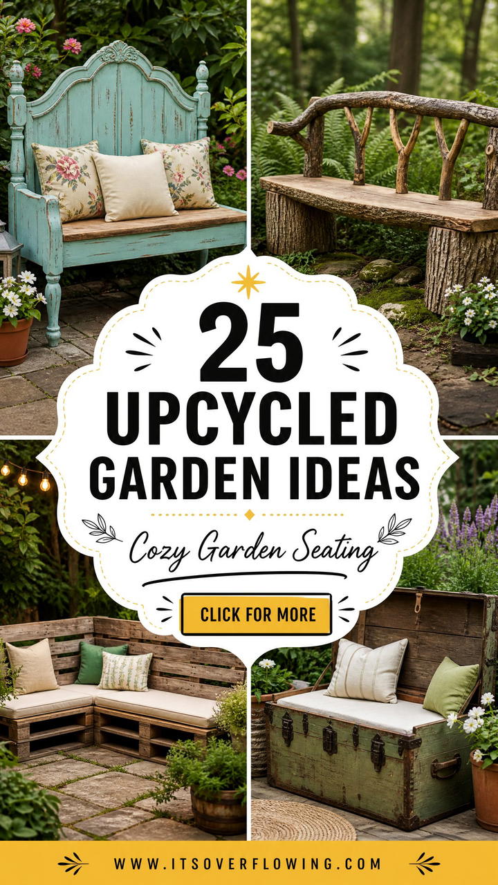 25 Upcycled Garden Ideas With Garden Benches for Cozy Seating - 25 Upcycled Garden Ideas With Garden Benches for Cozy Seating